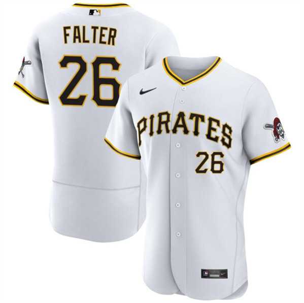 Men%27s Pittsburgh Pirates #26 Bailey Falter White Flex Base Baseball Stitched Jersey Dzhi